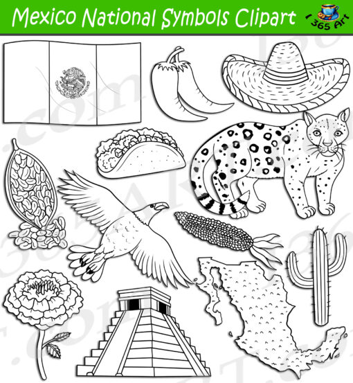 Mexico National Symbols Clipart