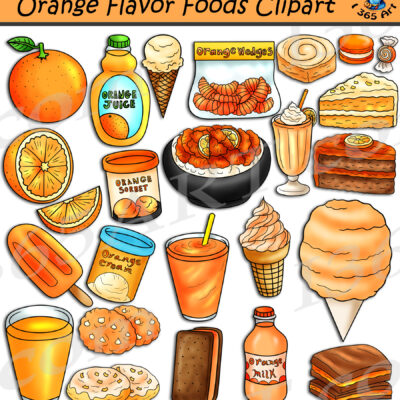 Orange Flavor Foods Clipart