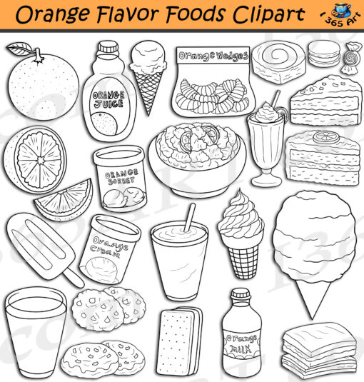 Orange Flavor Foods Clipart