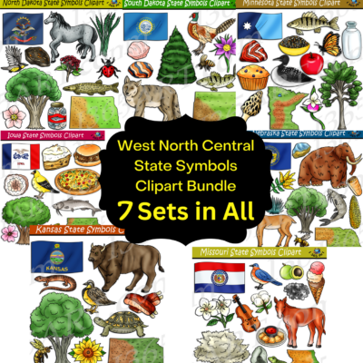 West North Central State Symbols Clipart