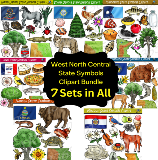 West North Central State Symbols Clipart