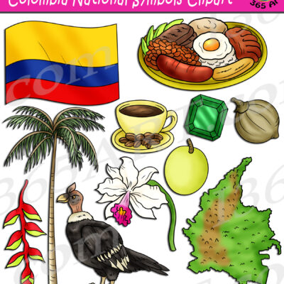 Colombia National Symbols Clipart