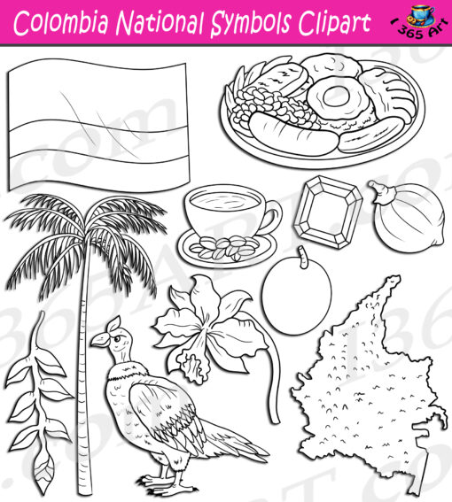 Colombia National Symbols Clipart