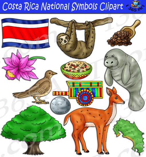 Costa Rica National Symbols Clipart