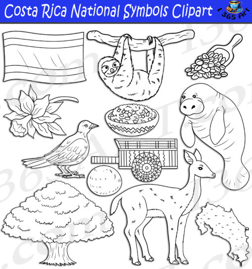 Costa Rica National Symbols Clipart