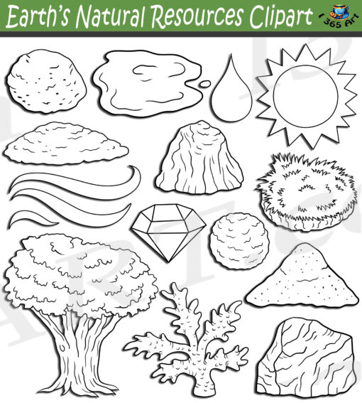 Earth Natural Resources Clipart Set Download - Image 2