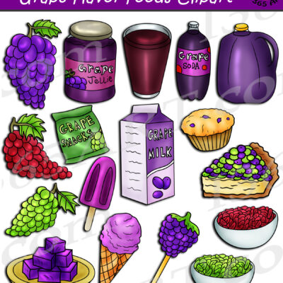 Grape Flavor Foods Clipart