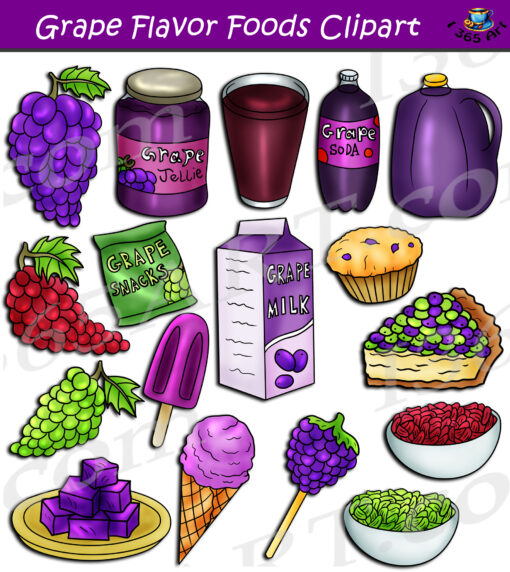 Grape Flavor Foods Clipart