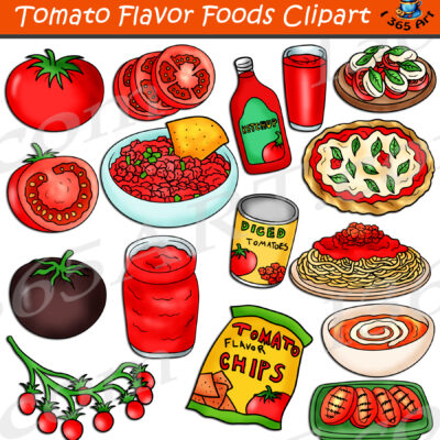 Tomato Flavor Foods Clipart