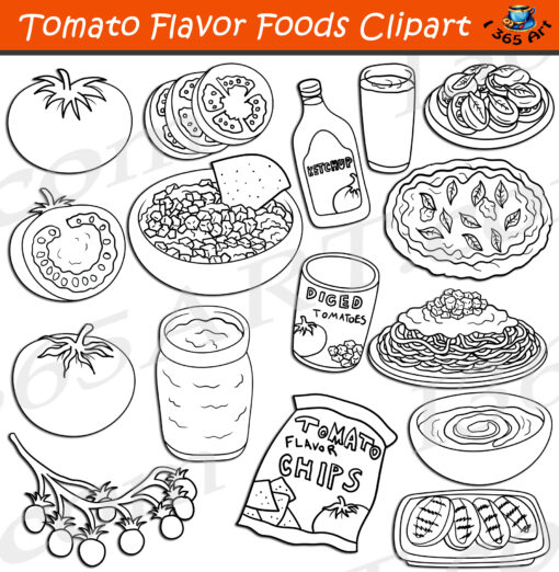 Tomato Flavor Foods Clipart