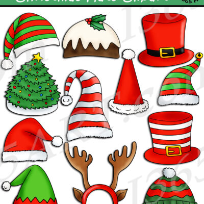 Holiday Christmas Hats Clipart