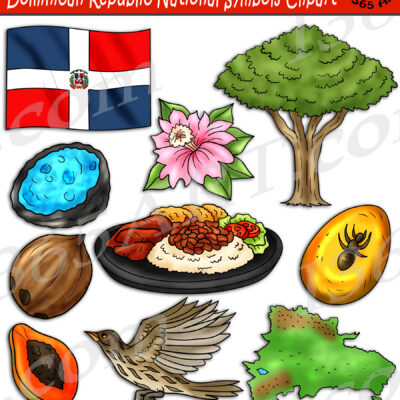 Dominican Republic National Symbols Clipart