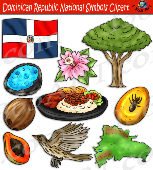 Dominican Republic National Symbols Clipart