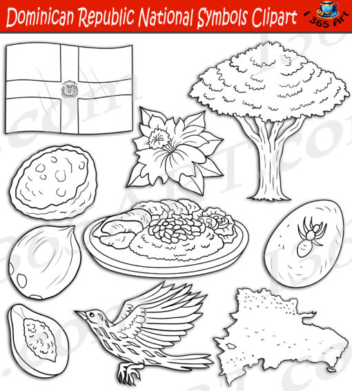 Dominican Republic National Symbols Clipart