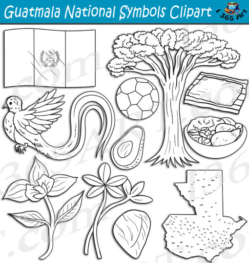 Guatemala National Symbols Clipart