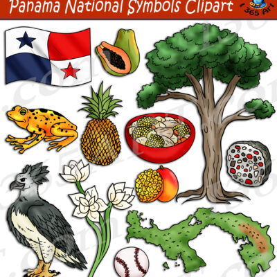 Panama National Symbols Clipart