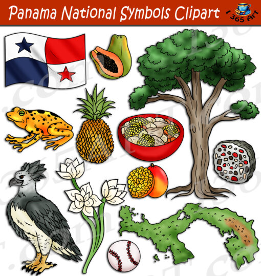 Panama National Symbols Clipart