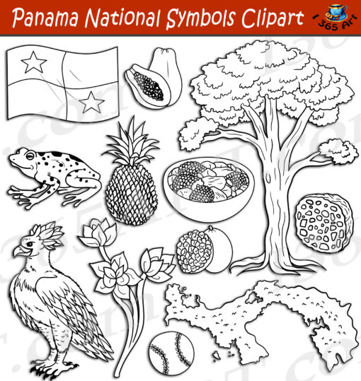 Panama National Symbols Clipart