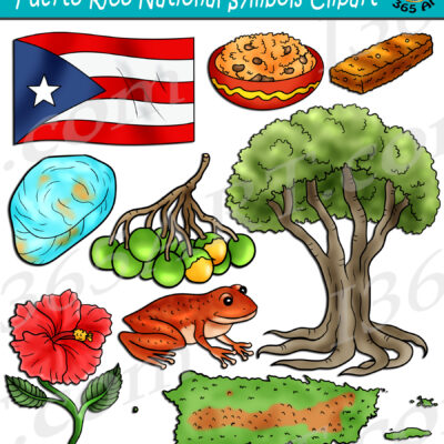 Puerto Rico National Symbols Clipart