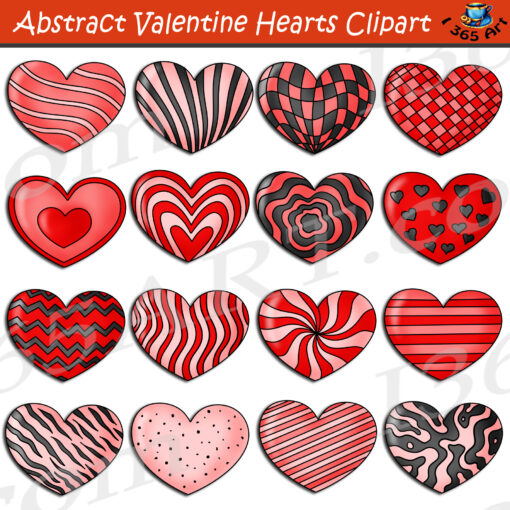 Abstract Hearts Clipart