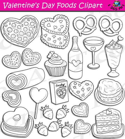 Valentine's Day Foods Clipart