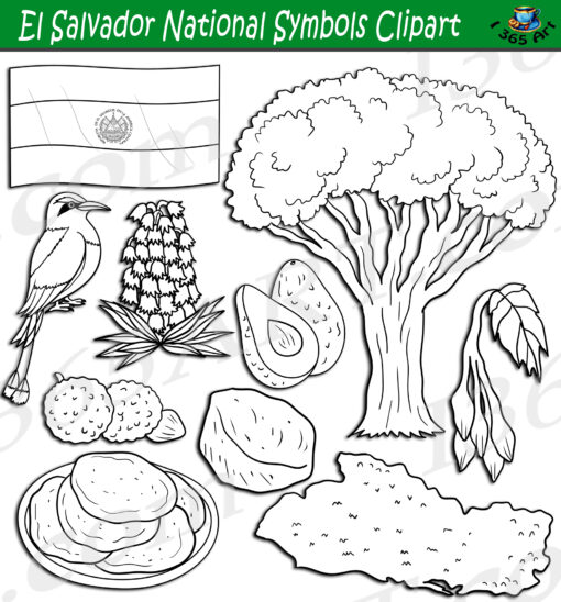El Salvador National Symbols Clipart
