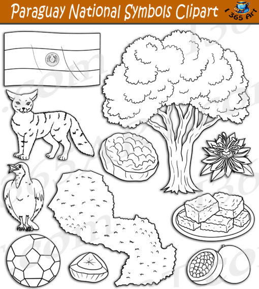 Paraguay National Symbols Clipart