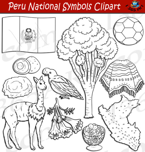 Peru National Symbols Clipart