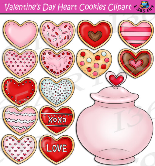 Valentine's Day Heart Cookies Clipart