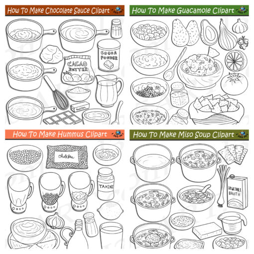 How To Make Foods Clipart Bundle #15 – Get 4 Sets in all! - Image 3