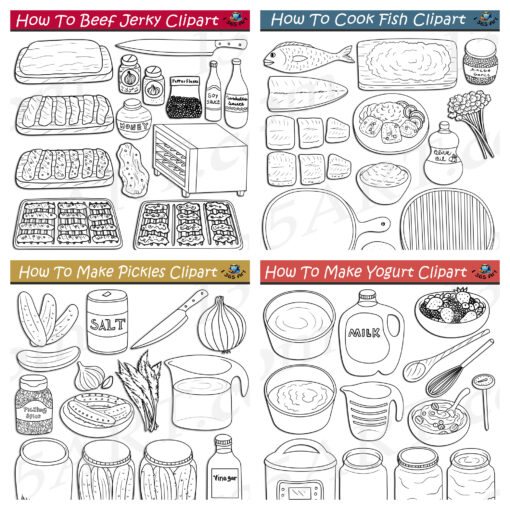 How To Make Foods Clipart Bundle #16 – Get 4 Sets in all! - Image 3
