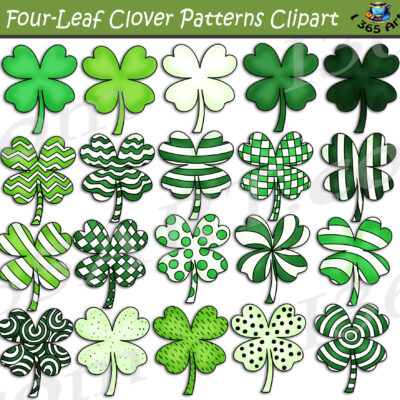 Abstract Four Leaf Clovers Clipart