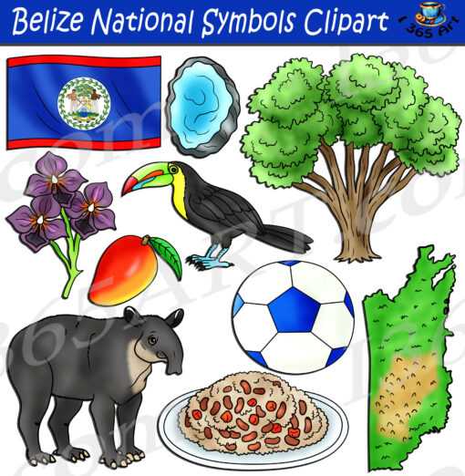 Belize National Symbols Clipart