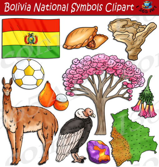 Bolivia National Symbols Clipart