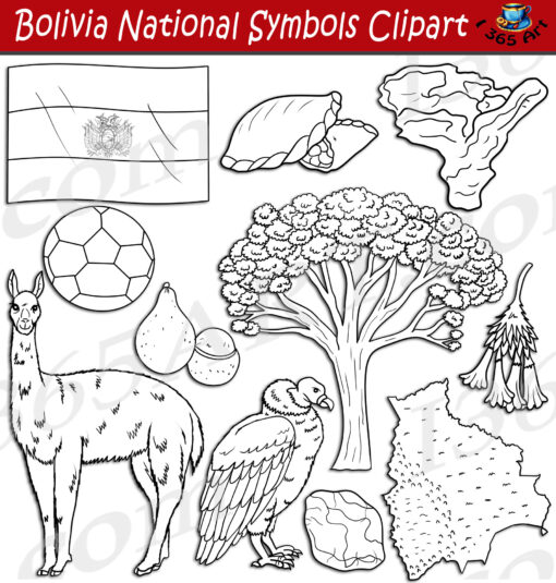 Bolivia National Symbols Clipart