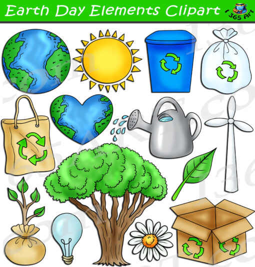 Earth Day Elements Clipart