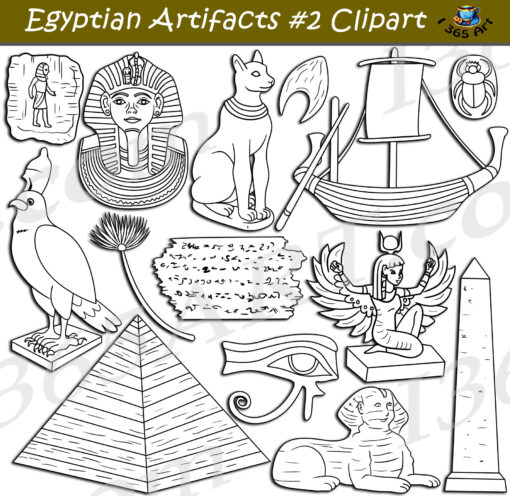 Egyptian artifacts clipart
