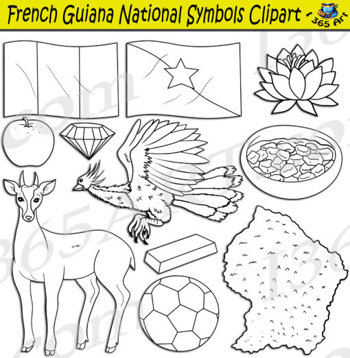 French Guiana National Symbols Clipart