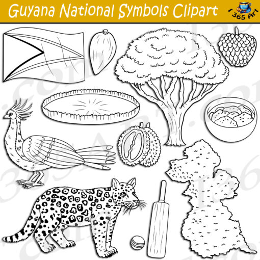 Guyana National Symbols Clipart