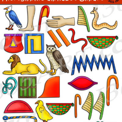 Hieroglyphic Alphabet Clipart