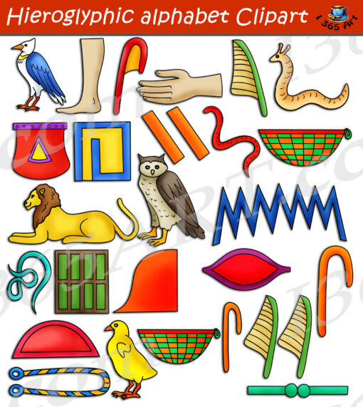 Hieroglyphic Alphabet Clipart