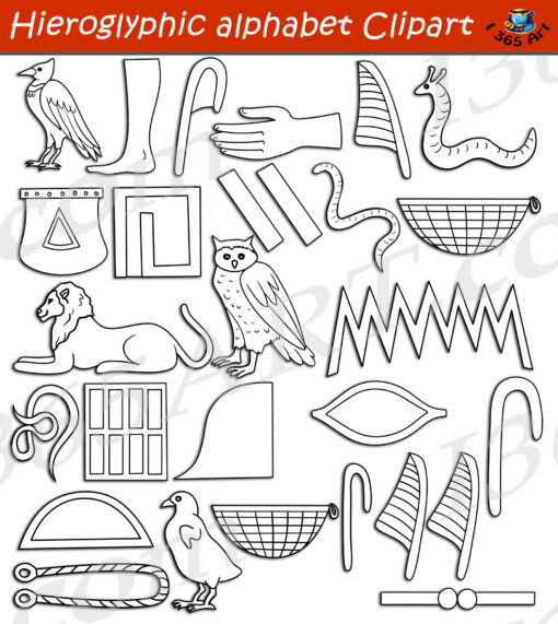 Hieroglyphic Alphabet Clipart Download - Image 2