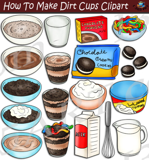 How To Make Dirt Cups Clipart