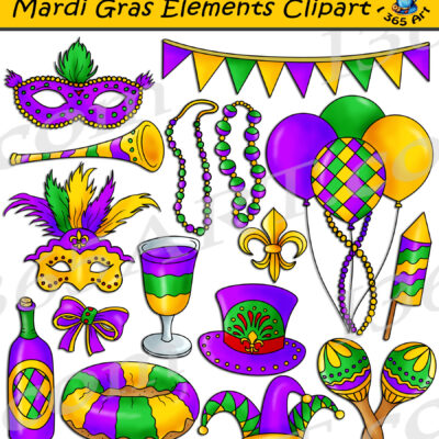 Mardi Gras Elements Clipart