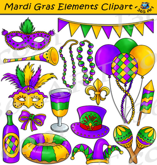 Mardi Gras Elements Clipart