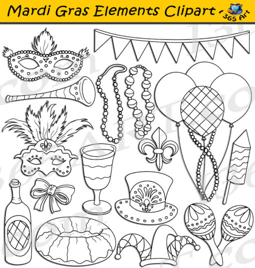 Mardi Gras Elements Clipart