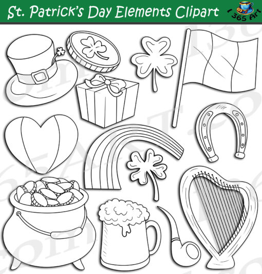 St. Patrick's Day Elements Clipart Set Download - Image 2