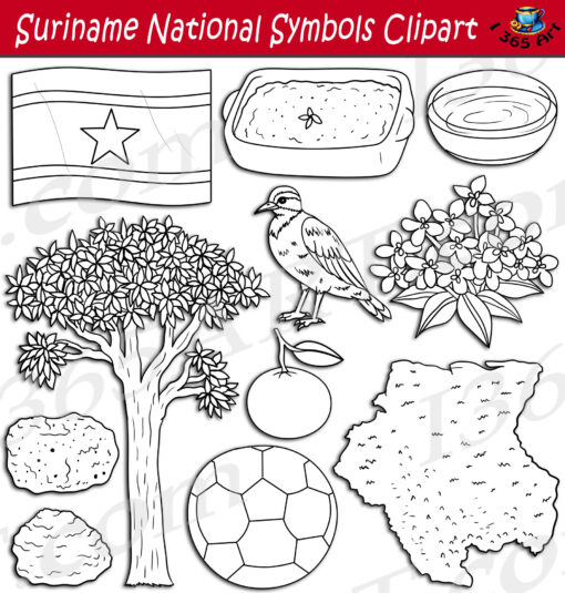 Suriname National Symbols Clipart