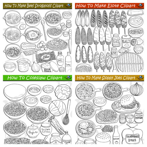 How To Make Foods Clipart Bundle #17 – Get 4 Sets in all! - Image 3