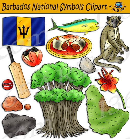 Barbados National Symbols Clipart